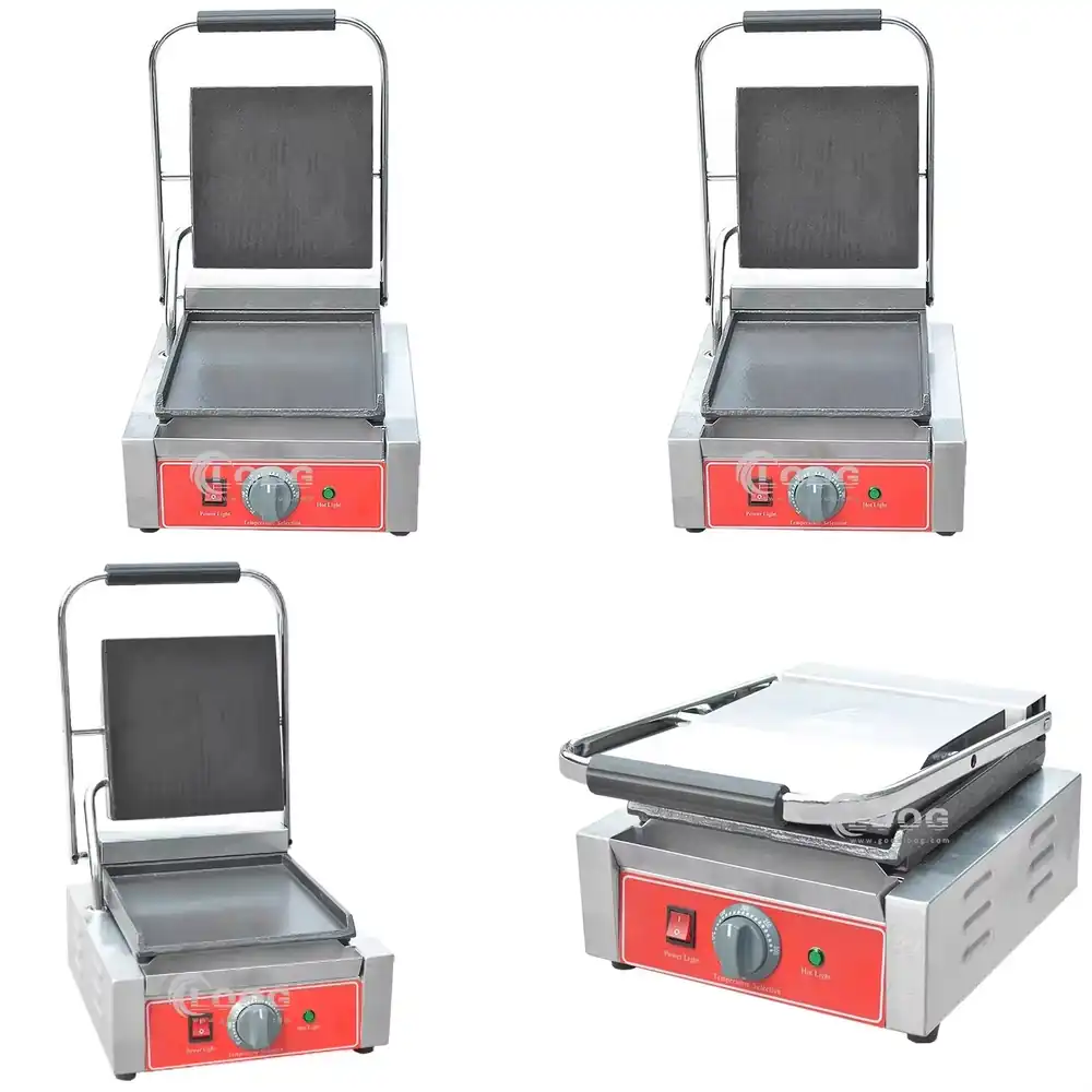 Sandwich Press Grill - เครื่องทำแซนวิชไฟฟ้าแบบกด สเตนเลสสตีล สำหรับทำพานินี่เชิงพาณิชย์