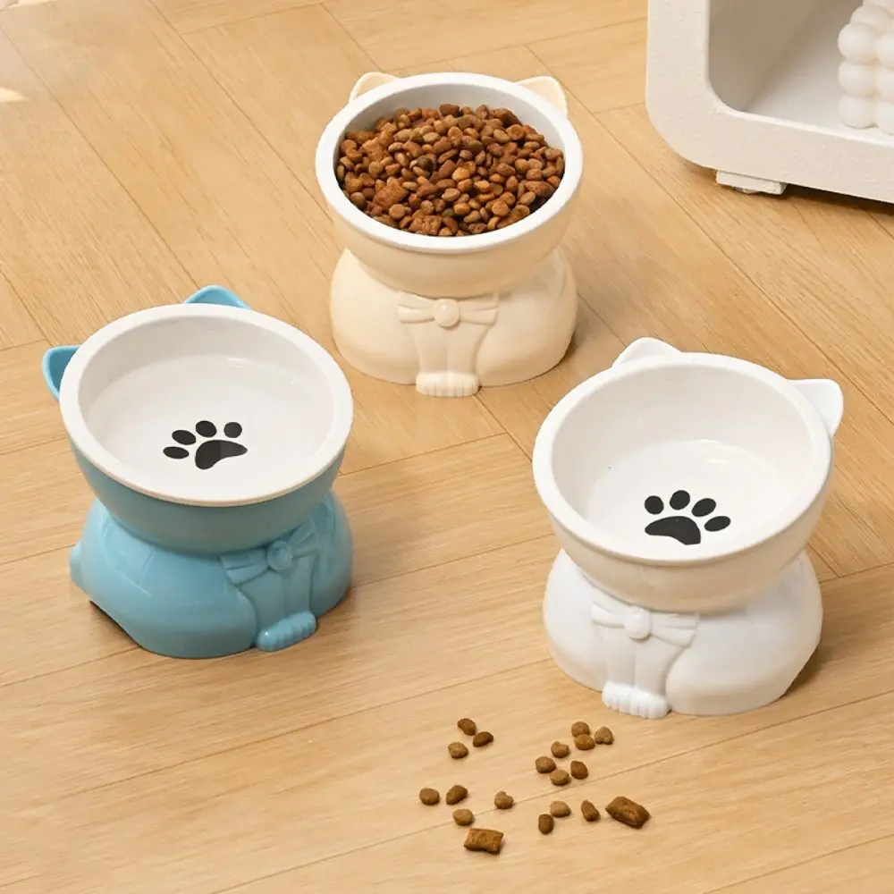 Slow Cooker Ceramic - อุปกรณ์สัตว์เลี้ยง ชามเซรามิกสำหรับแมว ชามอาหารสุนัขแบบปากเอียง ชามอาหารกันลื่น น่ารัก ภาชนะใส่น้ำสำหรับสัตว์เลี้ยง