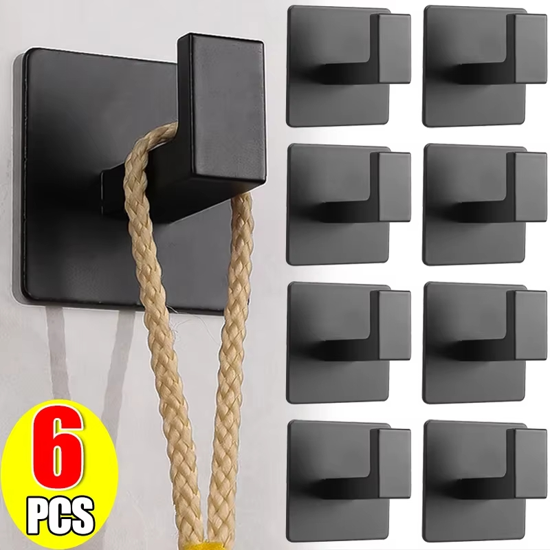Kitchen Appliances Rack - 1/6Pcs Strong Self-Adhesive Wall Hooksคีย์กระเป๋าRobeแขวนผู้ถือเสื้อผ้าCoatแขวนผ้าเช็ดตัวห้องครัวห้องน้ําHook
