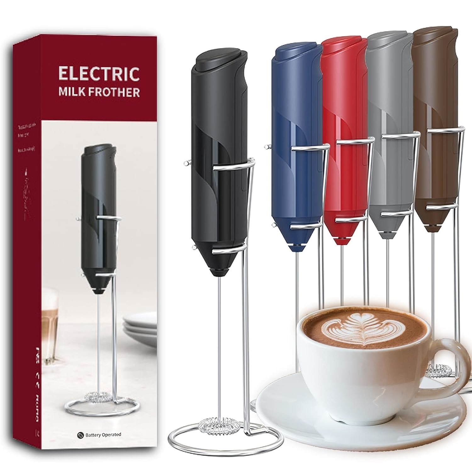 Hand Mixer Electric - ไฟฟ้าที่ทำฟองนมกาแฟผสม Cappuccino Ground โฟมเครื่องตีไข่ Beater ประเภทสะดวกขนาดเล็ก