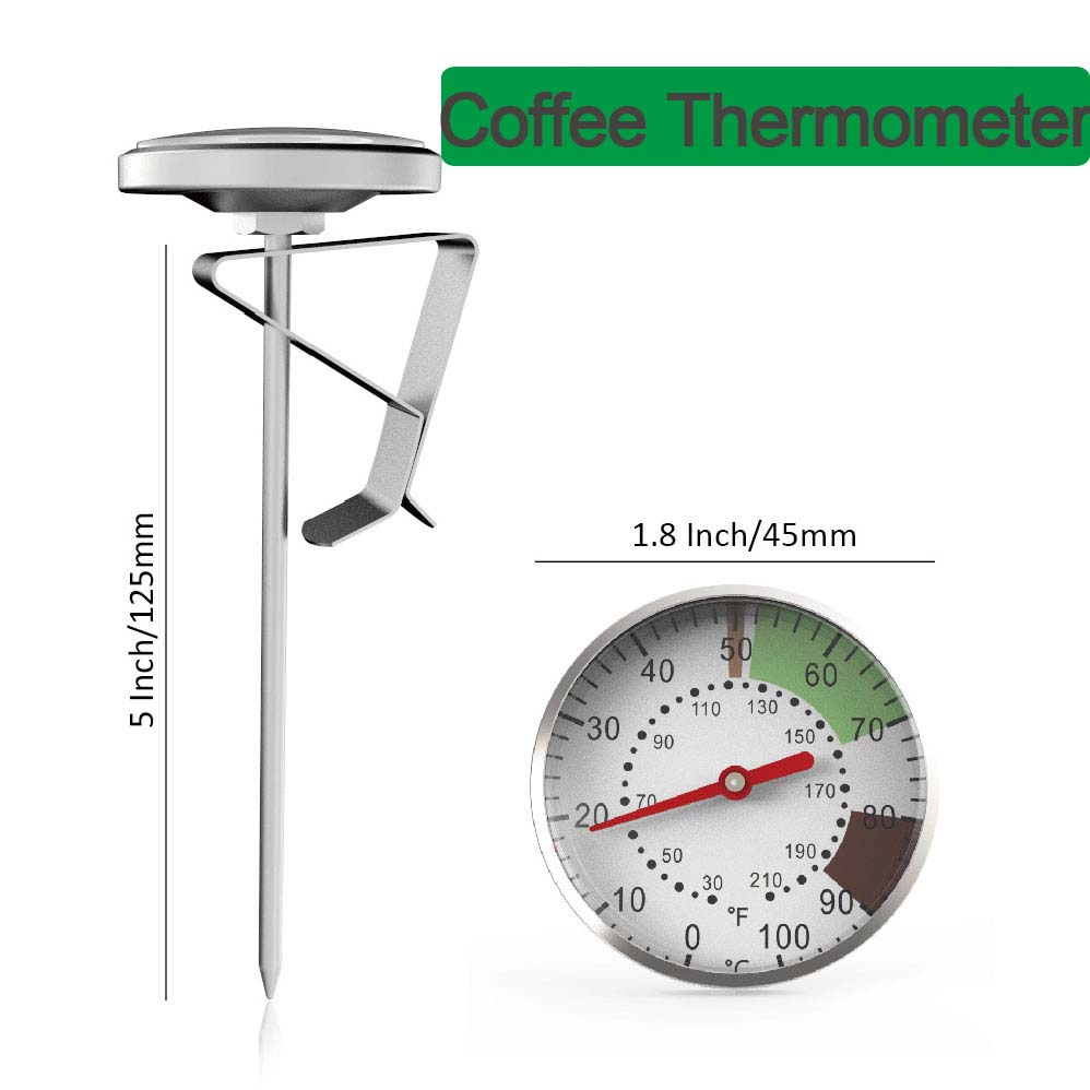 Kitchen Appliances Garage - 0-100 ° C เครื่องวัดอุณหภูมิอาหารสแตนเลสกาแฟนมเครื่องวัดอุณหภูมิปรับ CLAMP ครัวอาหารทําอาหารเครื่องดื่มเครื่องมืออุปกรณ์เสริม