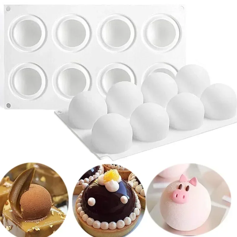 Kitchen Appliances Garage - 3D Sphere แม่พิมพ์ซิลิโคนสําหรับ Mousse เค้ก Baking