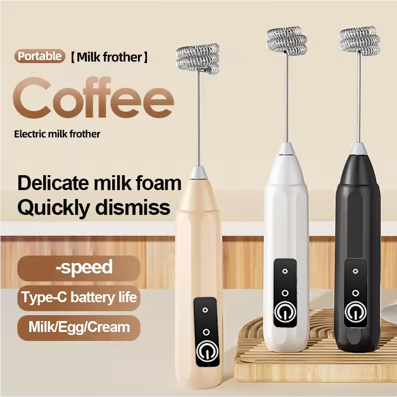 Hand Mixer Electric - เครื่องตีไข่ไฟฟ้าแบบชาร์จได้ พร้อมฐานตั้ง ปรับความเร็วได้ 3 ระดับ ใช้ตีเครื่องดื่ม