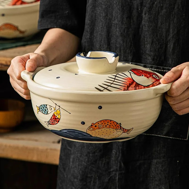 Slow Cooker Ceramic - หม้อเซรามิกสำหรับทำอาหาร หม้อดินเผาสำหรับทำอาหาร หม้อตุ๋นขนาด 3.2 ลิตร ทนความร้อนสูง