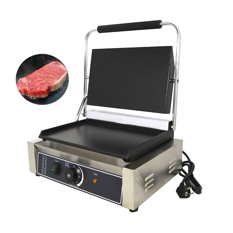 Sandwich Press Grill - เครื่องทำแซนวิชพานินีแบบกด กระทะเหล็กหล่อไฟฟ้าเชิงพาณิชย์