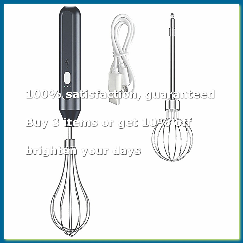 Hand Mixer Electric - ● เครื่องตีไข่ไฟฟ้า, เครื่องผสมอาหารแบบไร้สาย 3 ระดับความเร็ว สำหรับการอบขนมที่บ้าน