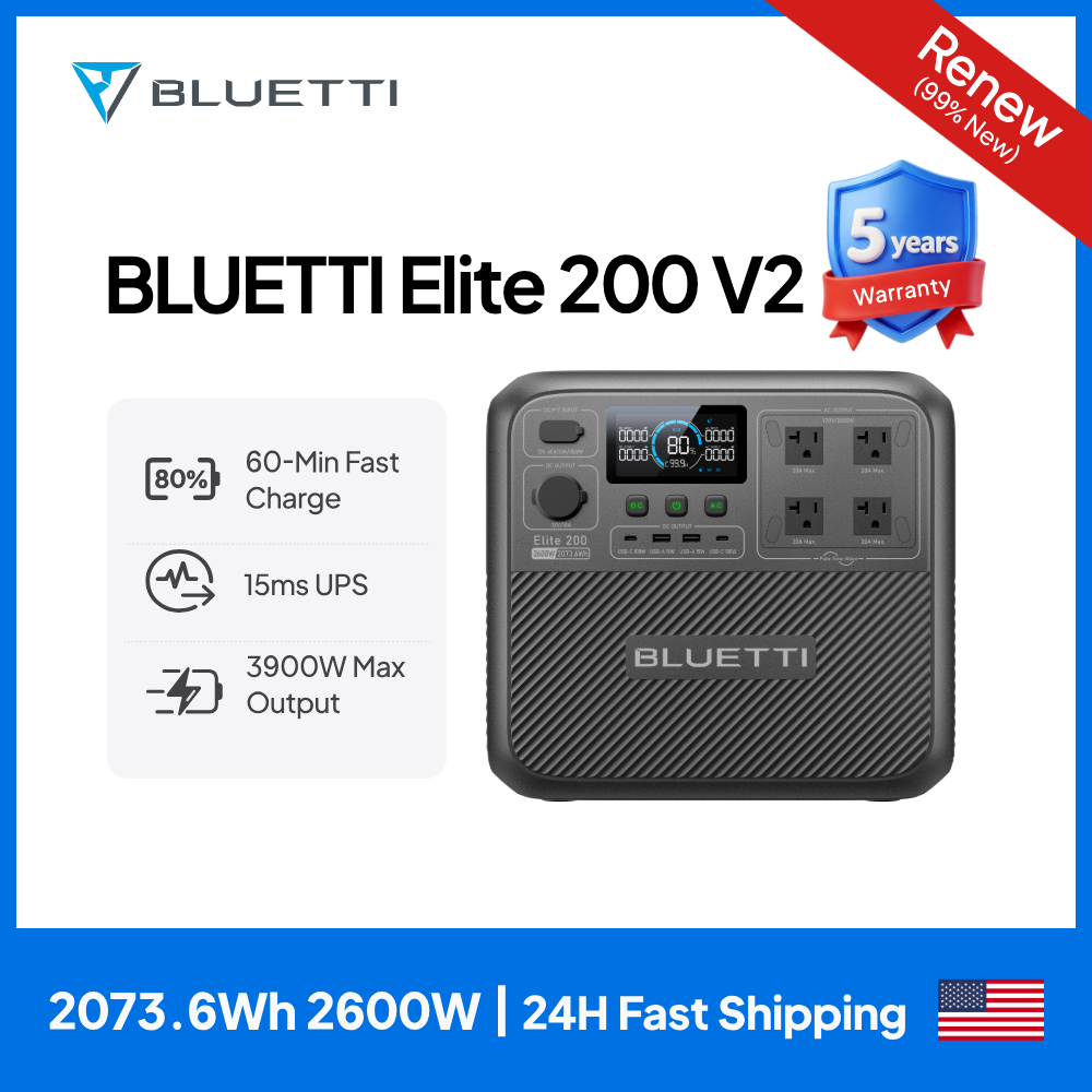 Bread Maker Machine - 【รีนิว】BLUETTI Elite 200 V2 สถานีไฟฟ้าพกพา 2600W