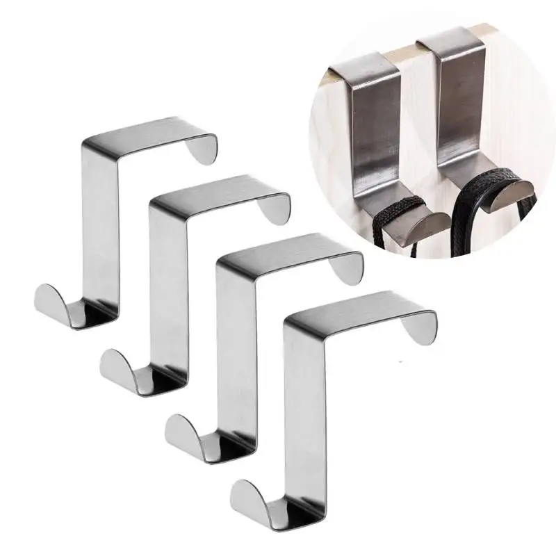 Kitchen Appliances Rack - 2-20 ชิ้นลิ้นชักตะขอสแตนเลส Reversible กว่าประตูตู้ประตูผ้าเช็ดตัวแขวนผู้ถือ Hook Rack