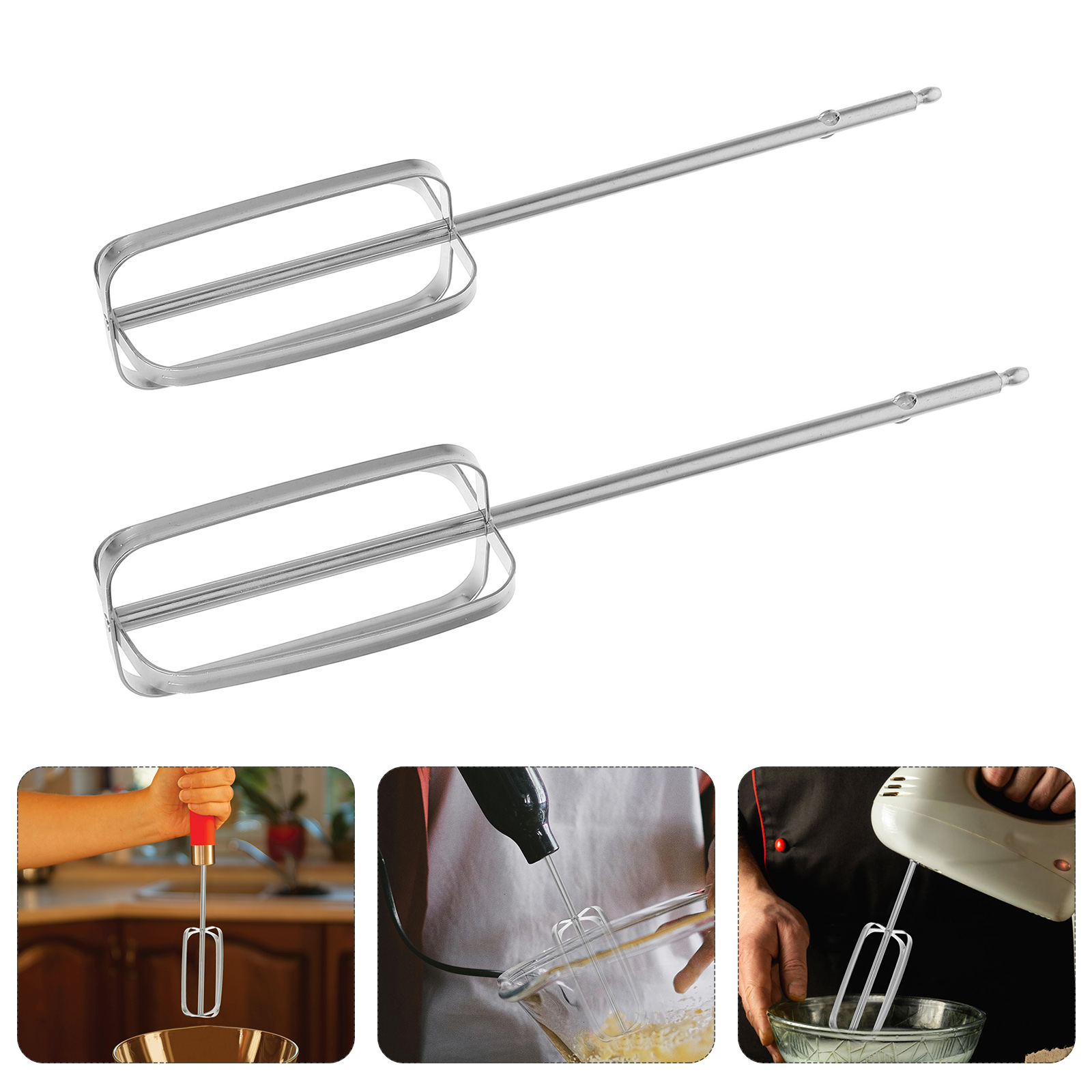 Kitchen Appliances Restaurant - 2 ชิ้นสแตนเลสสตีล Hand Mixer สิ่งที่แนบมา Beaters