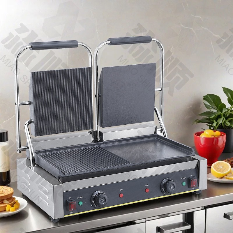 เตาปิ้งย่างไฟฟ้าแบบแผ่นเรียบแล - Sandwich Press Grill บทวิจารณ์และราคา