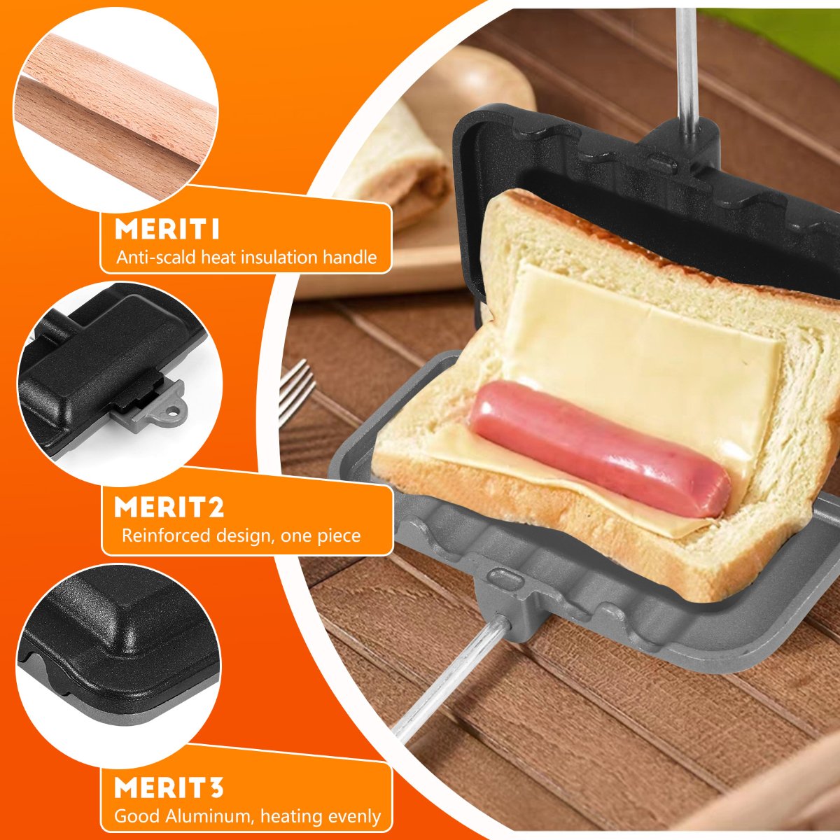 กระทะอบแซนด์วิชสองด้าน ABUD กร - Sandwich Press Grill บทวิจารณ์และราคา