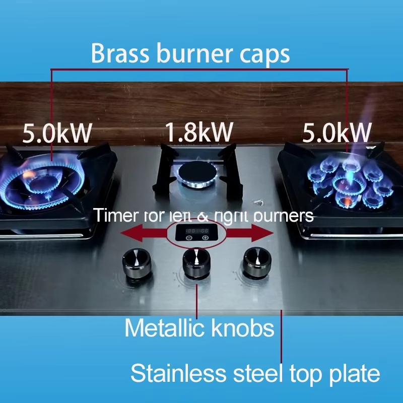 เตาแก๊สแบบฝัง 3 หัวเตา สำหรับค - Kitchen Appliances Built In บทวิจารณ์และราคา