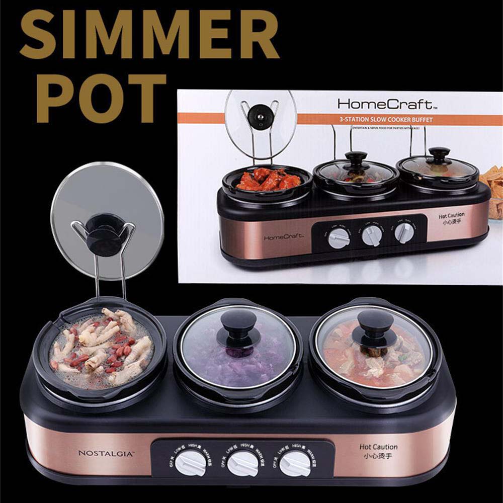 หม้อตุ๋นไฟฟ้าอเนกประสงค์ 3 หัว - Slow Cooker Ceramic บทวิจารณ์และราคา