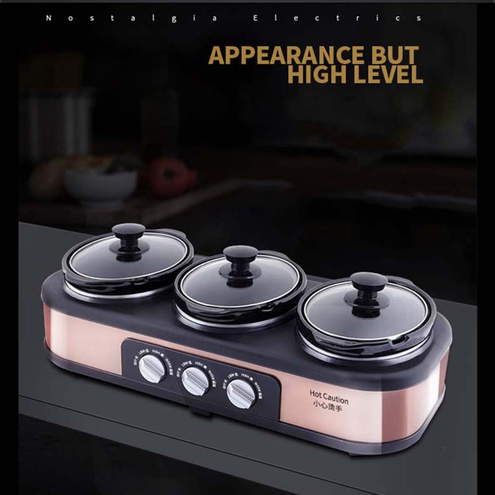 หม้อตุ๋นไฟฟ้าอเนกประสงค์ 3 หัว - Slow Cooker Ceramic บทวิจารณ์และราคา